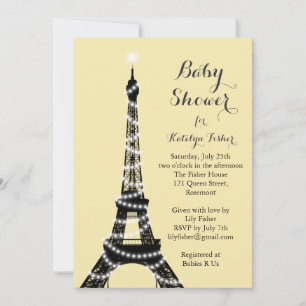 Baby shower Tour Eiffel Twinkles Invitation