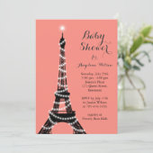 Baby shower Tour Eiffel Twinkles Invitation (Debout devant)