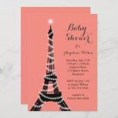 Baby shower Tour Eiffel Twinkles Invitation (Devant / Derrière)