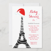 Baby shower Tour Eiffel Wintery Invitation (Devant)