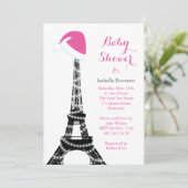 Baby shower Tour Eiffel Wintery Invitation (Debout devant)