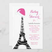 Baby shower Tour Eiffel Wintery Invitation (Devant / Derrière)
