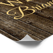 Baby shower tournesol Affiche de bienvenue bois ru (Coin)