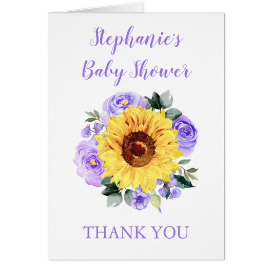 baby shower Tournesol violet Merci Floral (Devant)