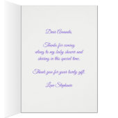 baby shower Tournesol violet Merci Floral (Intérieur (Droit))