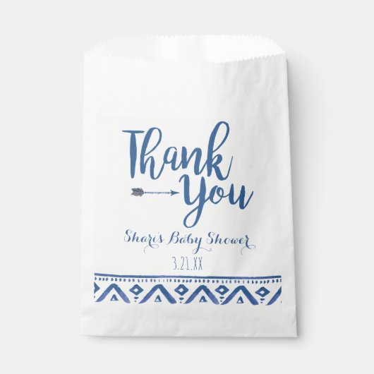 Baby shower tribal Favoriser les sacs (Devant)