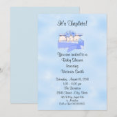 Baby shower Triplets Baby Boy Kaart (Voorkant / Achterkant)
