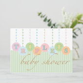 Baby shower TRIPLETS Invitation (Debout devant)