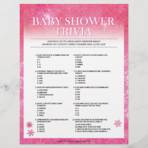 Baby shower Trivia [Snowy Pink] Briefhoofd