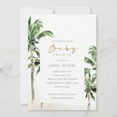 Baby shower Tropical Beach Palm Trees Invitation (Devant)