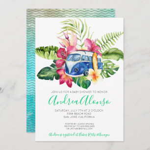 Baby shower tropical de Beach Baby Boy Invitation