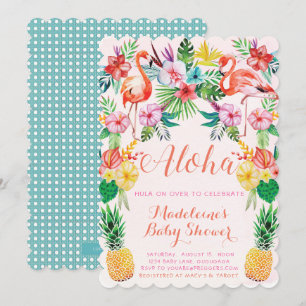 Baby shower tropical de Luau Invitation