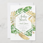 Baby shower Tropical Gold Invitation (Devant)