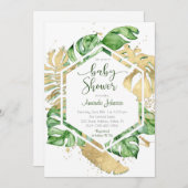 Baby shower Tropical Gold Invitation (Devant / Derrière)