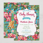Baby shower tropical Invitation Luau Neutral (Devant / Derrière)
