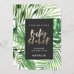 Baby shower Tropical palm et or script invitation