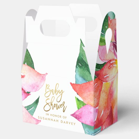 Baby Shower | Tropical Waterverf Flower Bedankt Bedankdoosjes (Geopend)