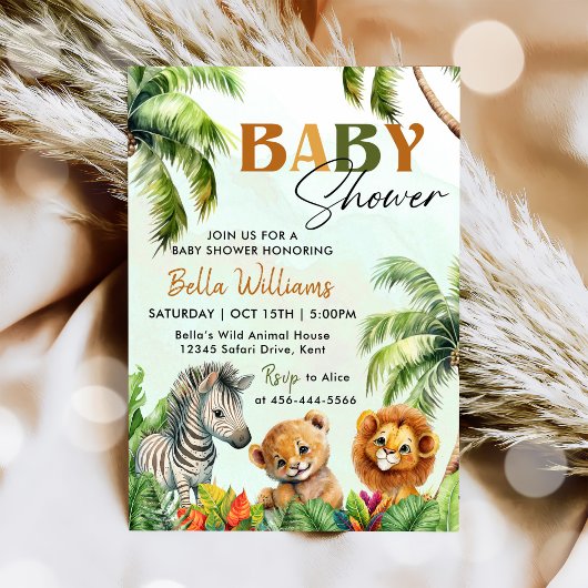 Baby shower Tropisch Oerwoud Safari Dieren Kaart