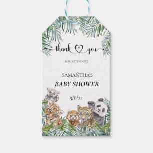 Baby Shower Tropische Jungle Dieren Cadeaulabel