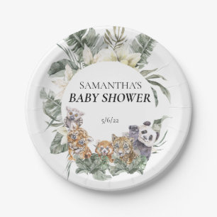 Baby Shower Tropische Jungle Dieren Papieren Bordje