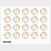 Baby Shower | Tropische Waterverf kalligrafie goud Ronde Sticker (Vel)