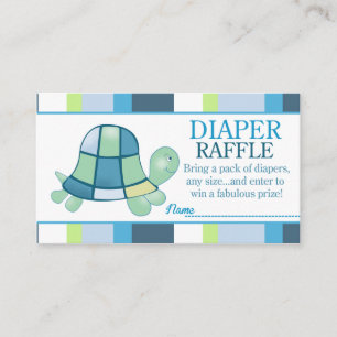 Baby shower turtle Bay Diaper Raffle Informatiekaartje