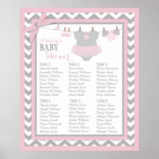 Baby shower Tutu Diaper Booties Tableau de sièges (Devant)