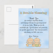Baby shower Twin Boys Briefkaart (Voorkant / Achterkant)