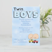 baby shower Twin Boys Kaart (Staand voorkant)