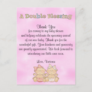 Baby shower Twin Girls Briefkaart