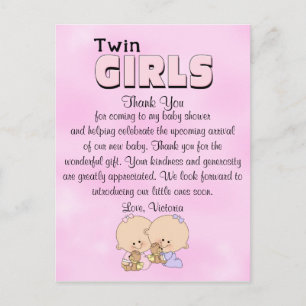 Baby shower Twin Girls Briefkaart