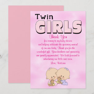 Baby shower Twin Girls Kaart