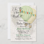Baby shower Twin Hot Air Balloon Invitation (Devant)