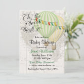 Baby shower Twin Hot Air Balloon Invitation (Debout devant)