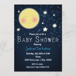 BABY SHOWER Twinkle Little Star Sparkle Invitation Kaart