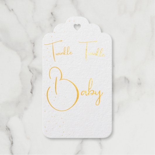 Baby shower Twinkle Twinkle Stars Cadeaulabels (Voorkant)