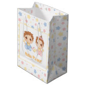 Baby shower Twins Jongen Meisje Medium Cadeauzakje (Voorkant Gekanteld)