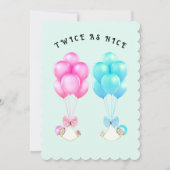 Baby shower Twins Kaart (Voorkant)