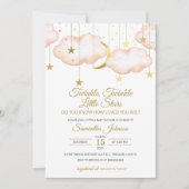 Baby shower Twins, Twinkle Little Star Invitation (Devant)