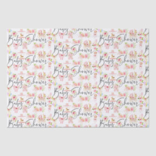 Baby shower Typografie Pasgeboren Symbolen Patroon Tissuepapier
