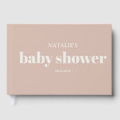 Baby-Shower Typographie en grès rose (Recto)