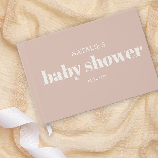 Baby-Shower Typographie en grès rose