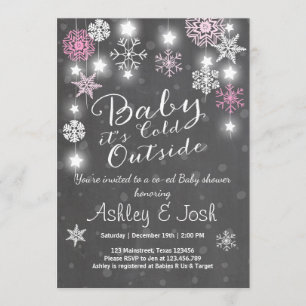 Baby shower uitnodigen Baby het is koud buiten Mei Kaart