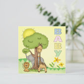 baby shower uitnodigen kaart (Staand voorkant)