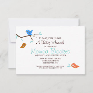 Baby shower uitnodigen | Little Birdie Boy White Kaart