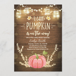 Baby shower uitnodigen Little Pumpkin Herfst Rusti Kaart