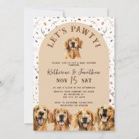 Baby shower uitnodigen met Golden Retrievers