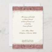 Baby shower Uitnodigen - Roze Bruin Damask Cradle Kaart (Achterkant)