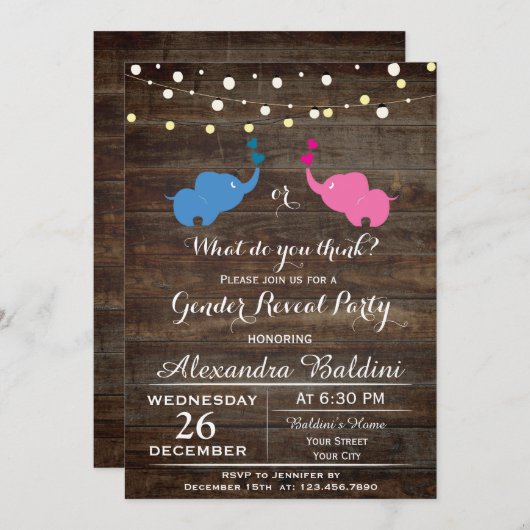 Baby shower Uitnodiging (Voorkant / Achterkant)