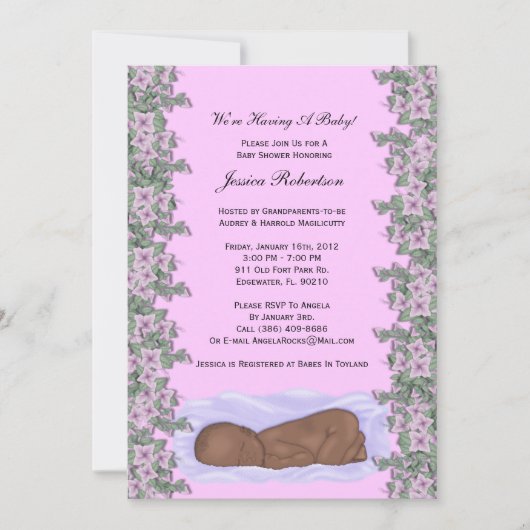 Baby Shower Uitnodiging (Voorkant)
